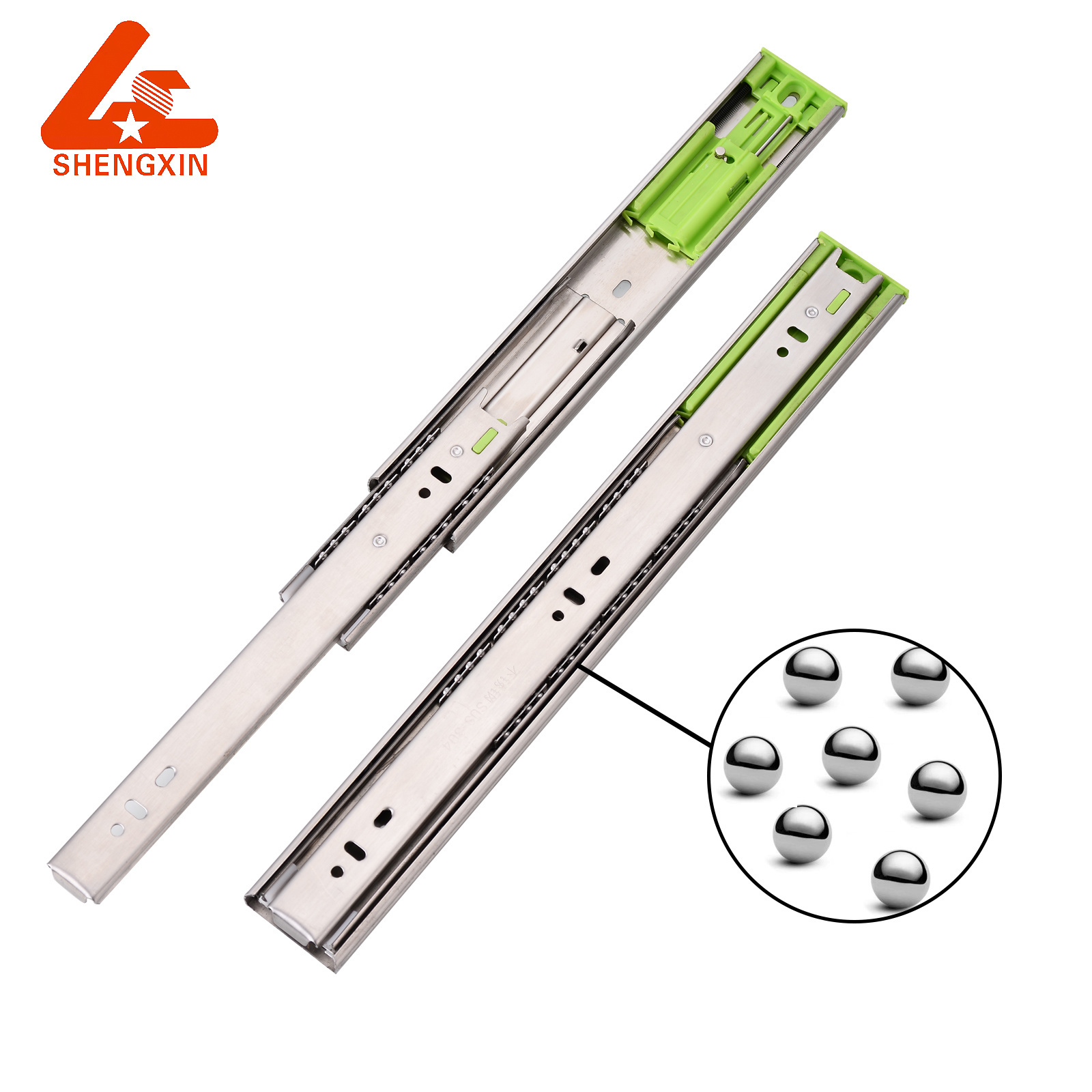 Drawer Runners Ball Bearing Buffer drawer guides Furniture Telescopic Channel Soft Closing Drawer Slide