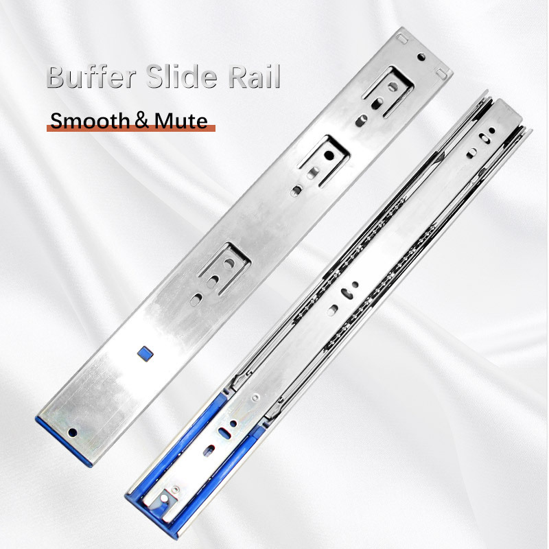 SHENGXIN 45 mm buffer drawer slide telescopic rails hydraulic soft close drawer slide floor mount drawer slides