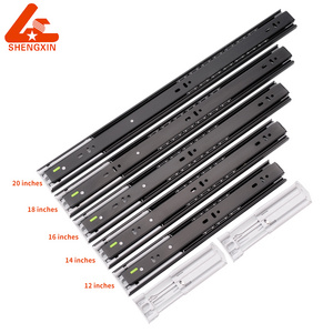 Kitchen Hardware push to open buffer drawer slides 3 Folding slide rail  Black Style cabinet drawer slider soft close