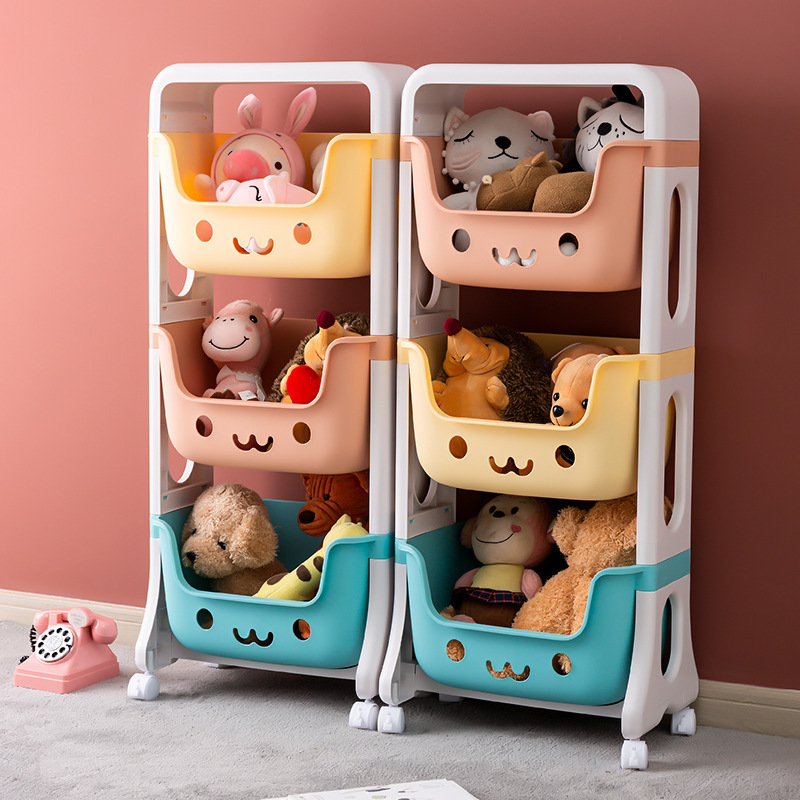 Home Bedside Snack Bedroom Trolley Multilayer Storage Rack Toys Corner Kitchen Plastic Shelf