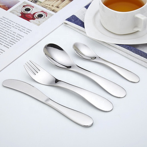 Food grade Stainless steel 18/8 silveware knife fork spoon 4pcs children cutlery with gift box