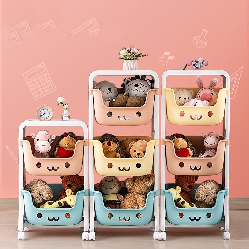 Home Bedside Snack Bedroom Trolley Multilayer Storage Rack Toys Corner Kitchen Plastic Shelf