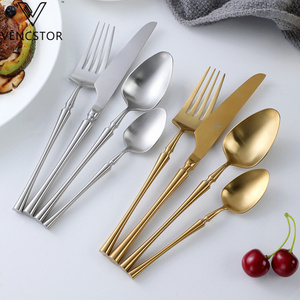 Knife Spoon Fork Set Gold Flatware Set Stainless Steel Cutlery 24PCS Set For Weeding Party Gift