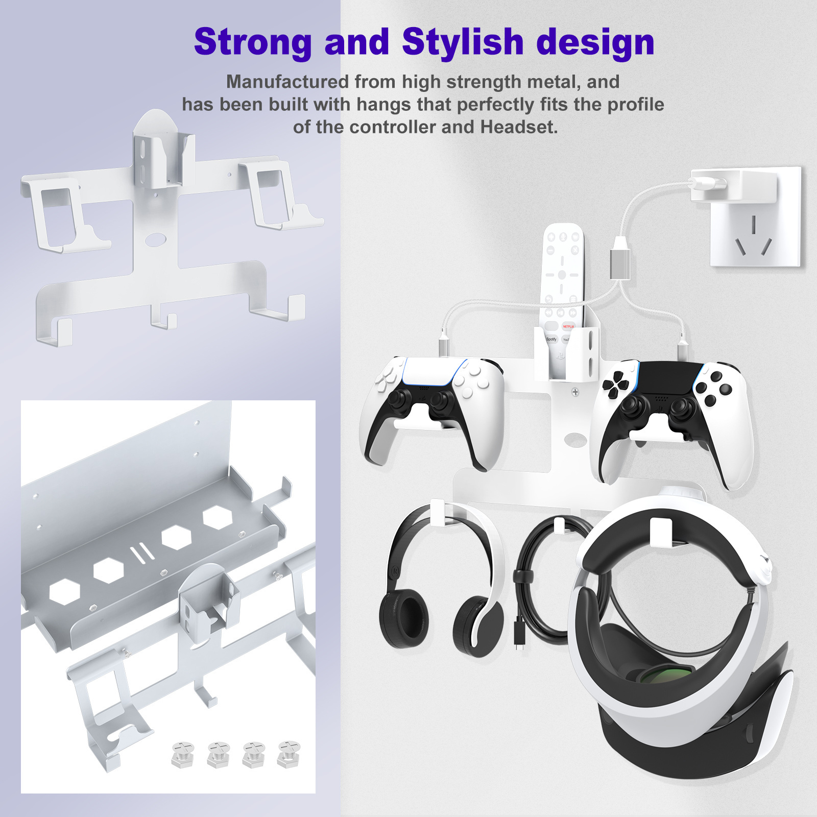 2023 New Super Storage Wall Mount for PS5 and PS VR2