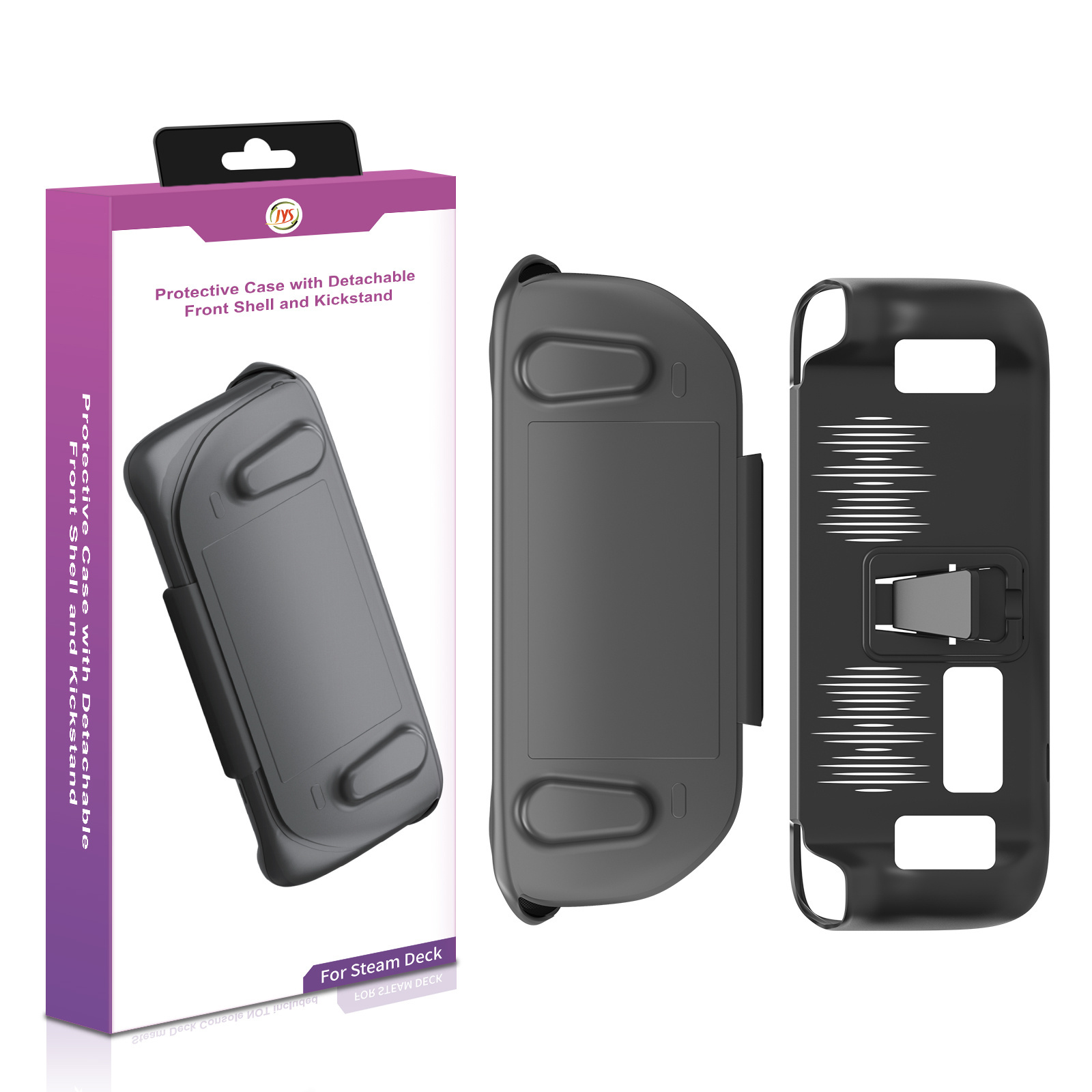 Protective case with Detachable Front Shell and Kickstand for Steam Deck,Ultra Slim TPU Case and front cover for SteamDeck.