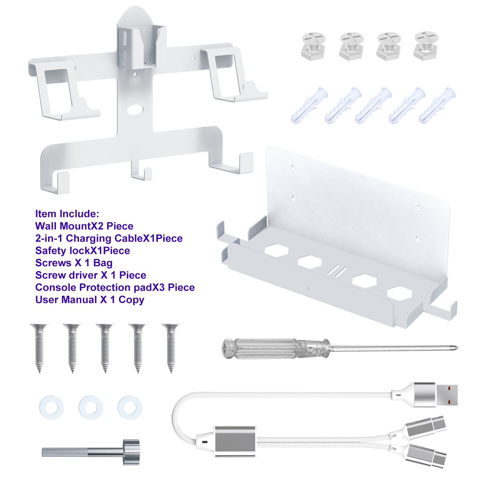 Wall Mount Storage Stand  for PS5  and PS VR2 Headset and Controllers