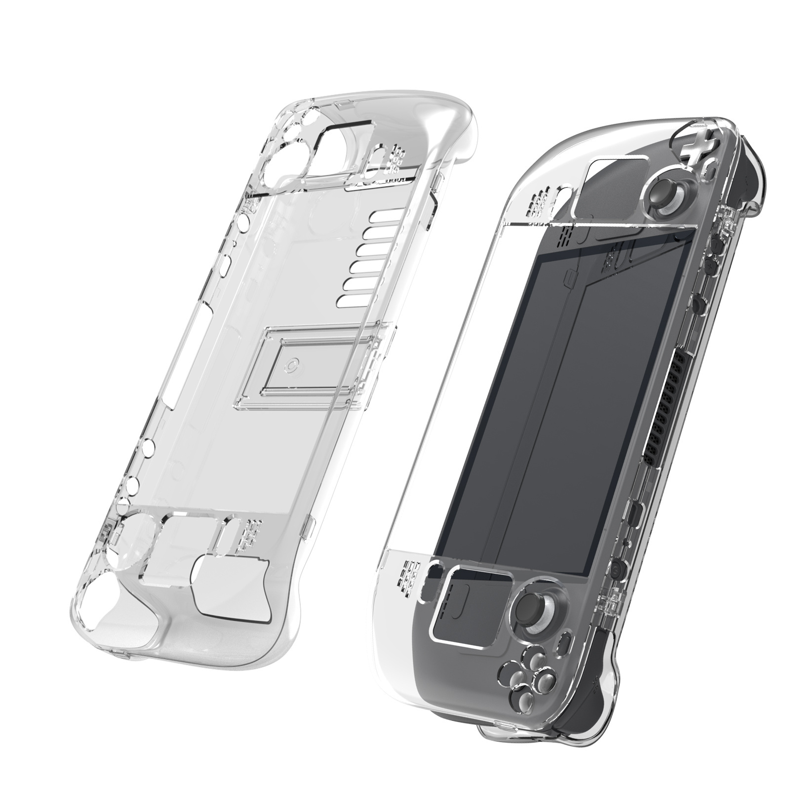 Steam Deck Game Console Crystal PC Clear Cover Case ,Hard Clear Protective Shell for Steam Deck,Steam Deck Case with Kickstand