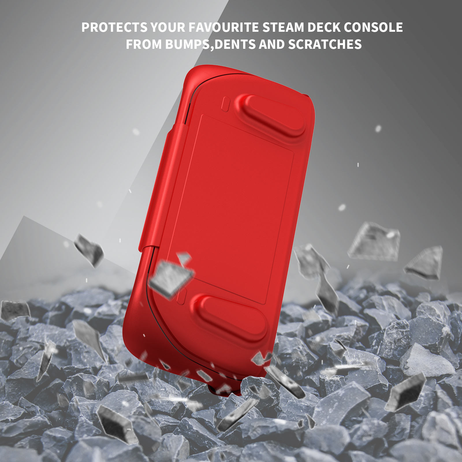 Protective case with Front Shell and Kickstand for Steam Deck,Ultra Slim TPU Case and front cover for SteamDeck. Cola Red