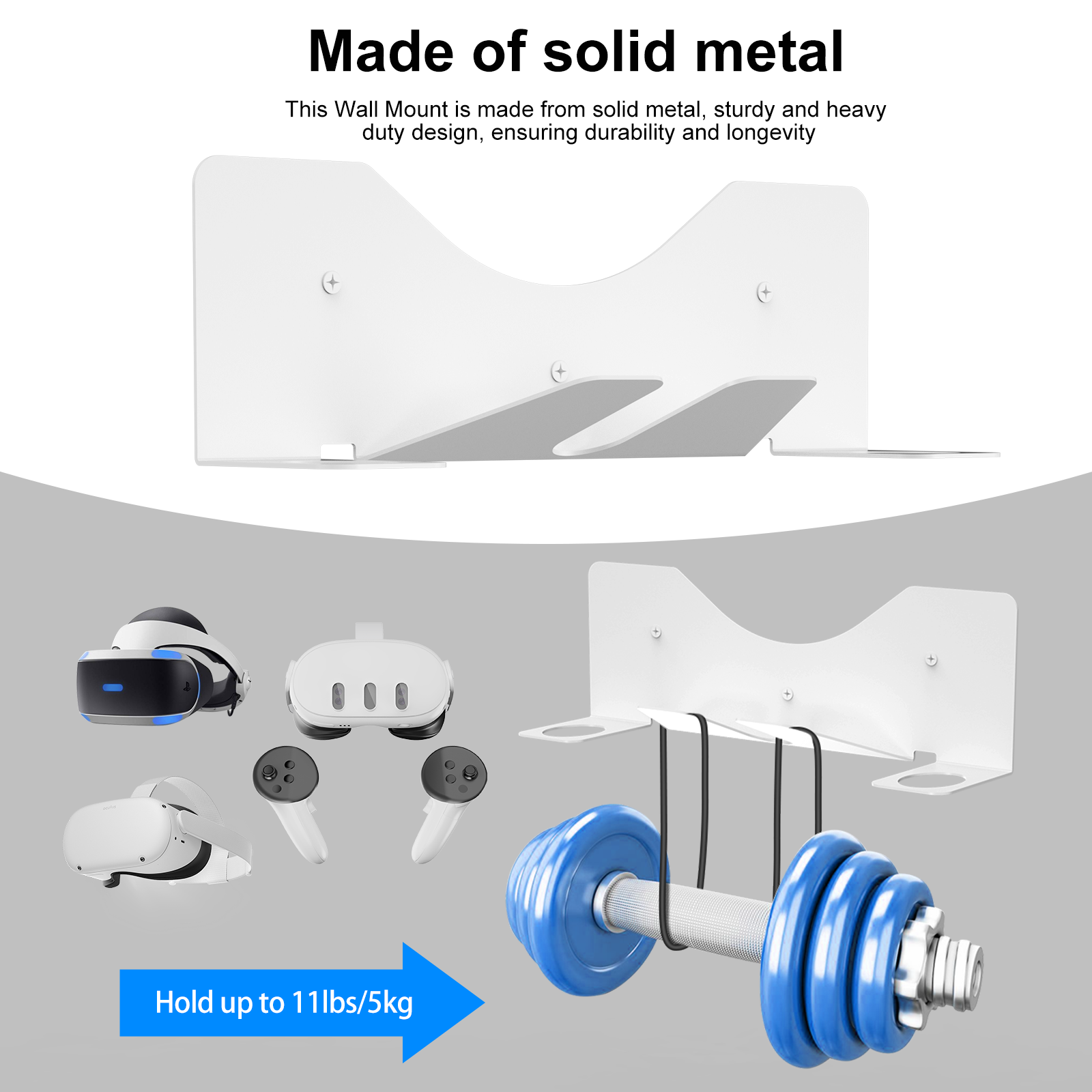 Wall mount storage for Meta Qst 3/Oculus Qst VR 2