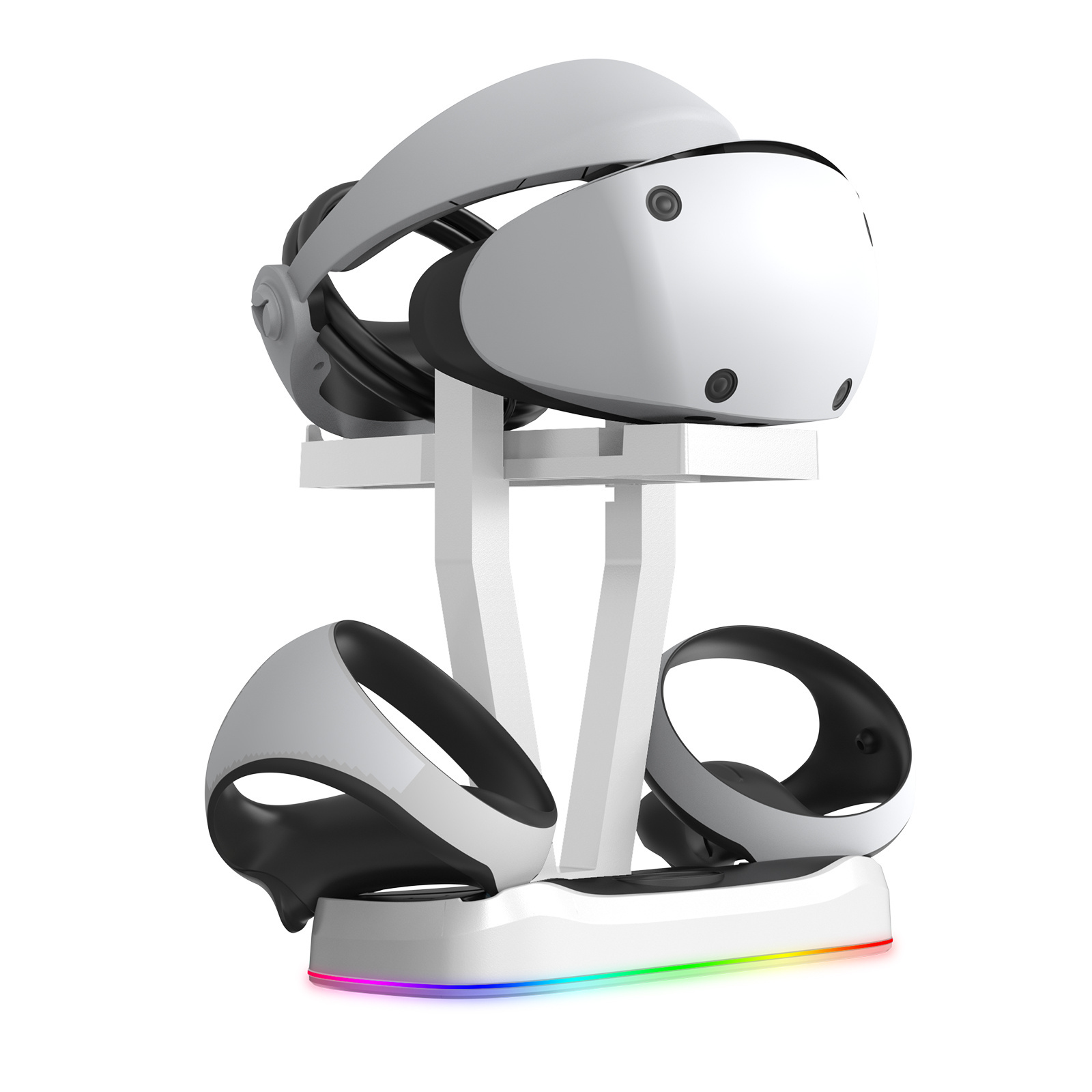 RGB charging stand for PS VR 2,Charging Display Stand for PSVR2,4 Controller Charging Port