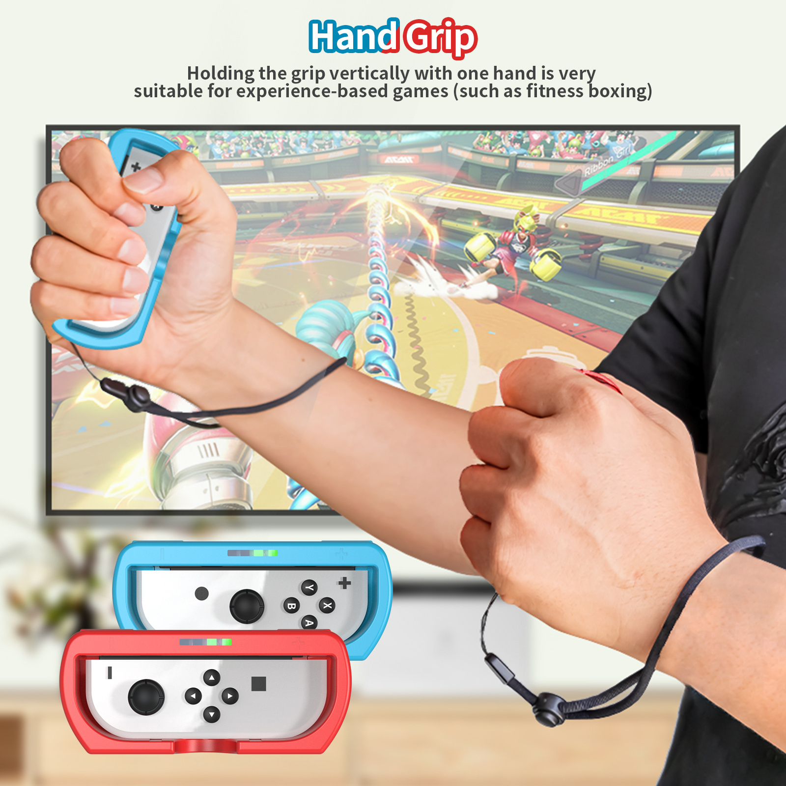 Steering wheel and Handle grip for Switch Joypad 2 in 1