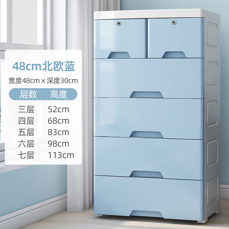 Colorful Plastic bedroom clothes filing storage stackable wheels cabinet with pull-out drawers