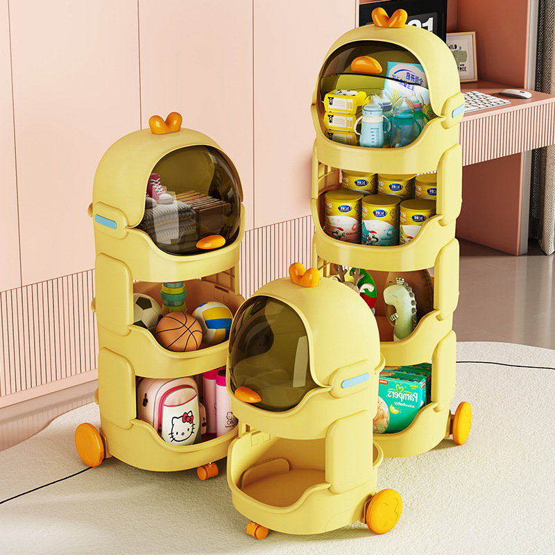 Household Cartoon Snack Cart Storage Shelves Living Room Bedroom Multi-layer Debris Storage Rack