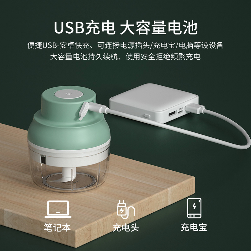 Multifunctional Portable Cooking Machine Food Chopper Vegetable Meat Chopper Garlic Masher USB Garlic Crusher