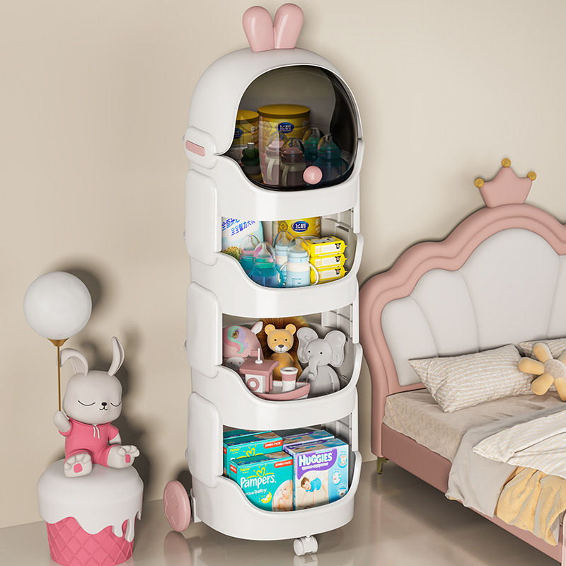 Household Cartoon Snack Cart Storage Shelves Living Room Bedroom Multi-layer Debris Storage Rack