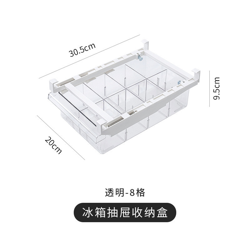 Kitchen Refrigerator Fruit Vegetable Storage Shelf Plastic Clear Fridge Egg Holder Organizer Slide Under Drawer Rack Holder