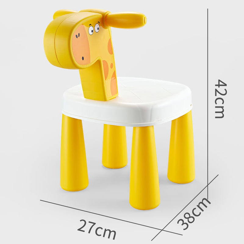 Portable Mini Plastic Chairs for Kids Children Giraffe Stool Foldable