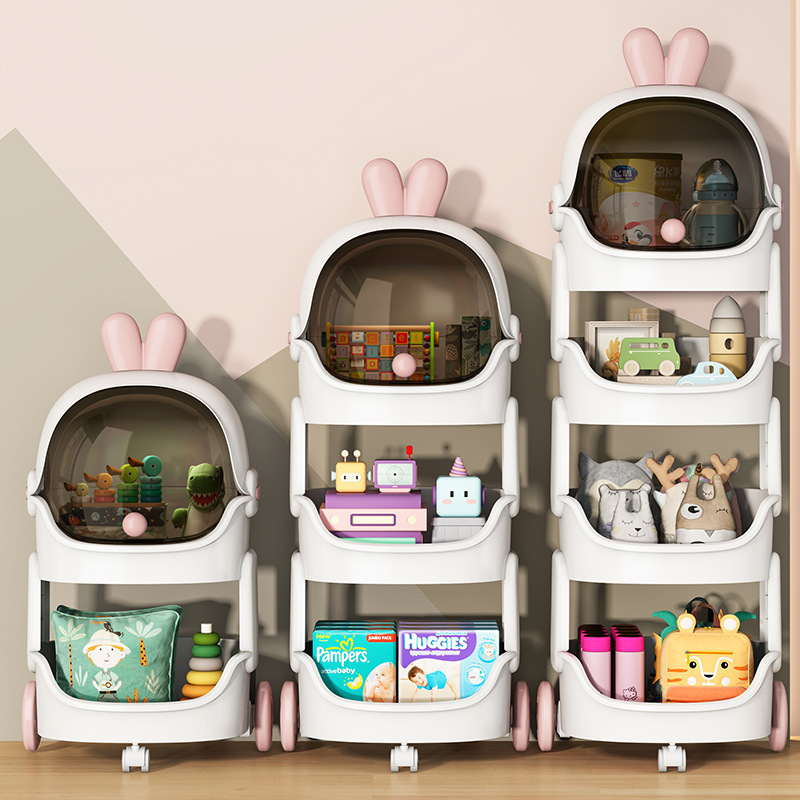 Household Cartoon Snack Cart Storage Shelves Living Room Bedroom Multi-layer Debris Storage Rack