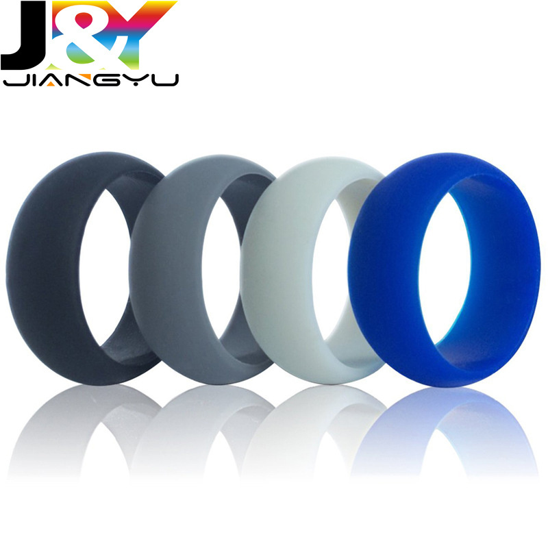 4 pack camo Silicone Wedding Ring for Men sports Rubber Engagement finger Bands Skin Safe Soft Step Edge Design