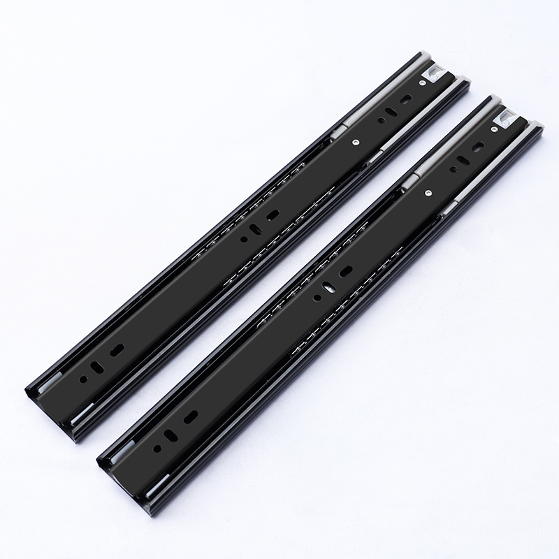 Modern 12 Inch 3 Folds Rail Ball Bearing Iron Slide Mounted Soft Close Drawer Slide Parts