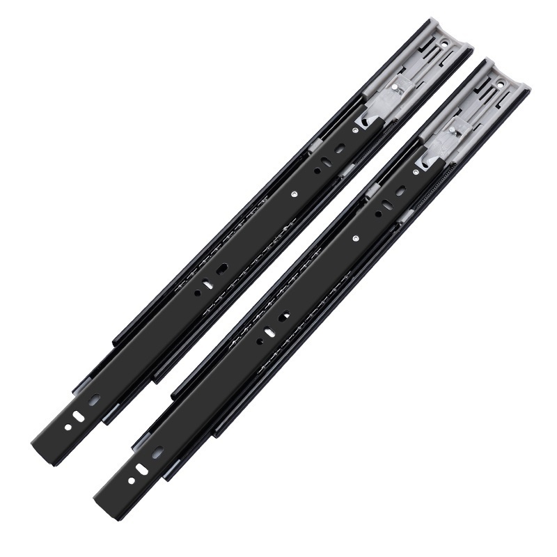 Modern 12 Inch 3 Folds Rail Ball Bearing Iron Slide Mounted Soft Close Drawer Slide Parts