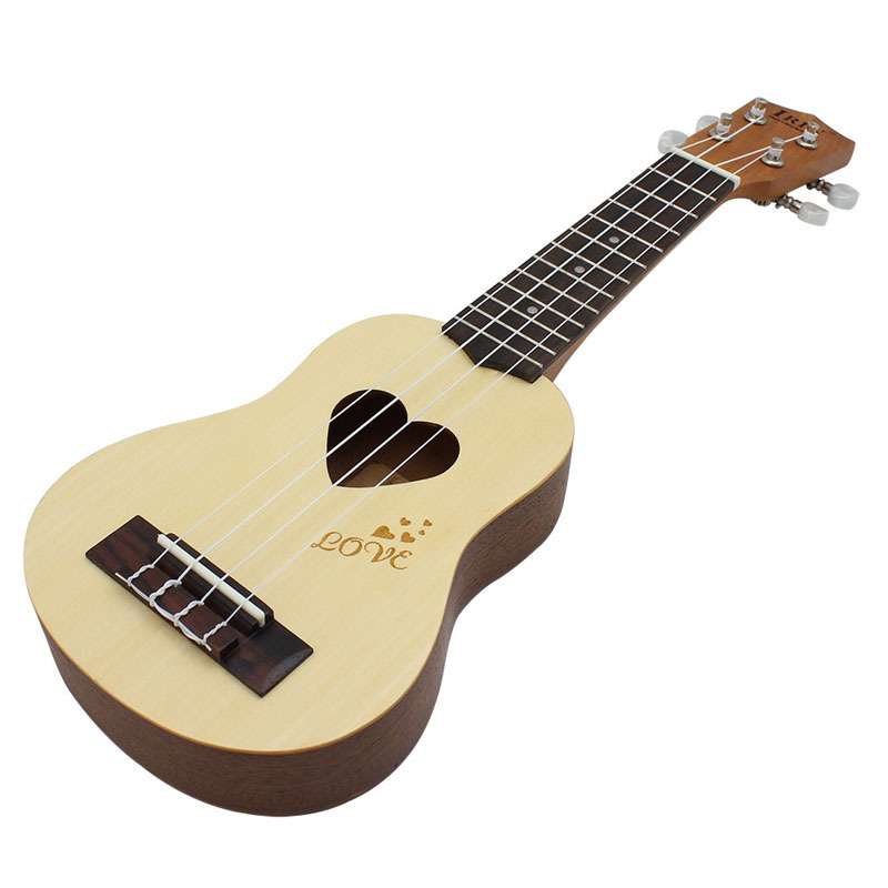 High quality 17 inch  Heart shaped ukulele Couple Four String lead guitar for Beginners' Introduction