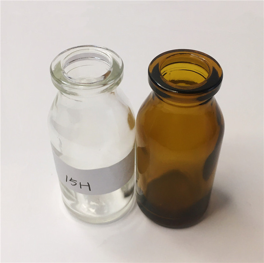 Moulded Glass Bottle for 7ml to 20ml injection vials with amber or clear pharmaceutical