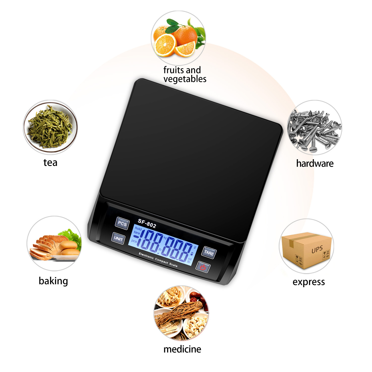 Digital shipping scale 66lb/0.1oz postal weight scale with hold and tare function mail postage scale 30kg/1g