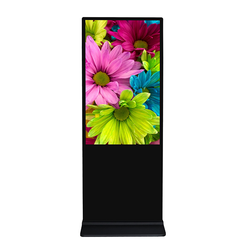 Indoor android video display counter lcd ultra thin free standing vertical digital signage totem touch screen kiosk