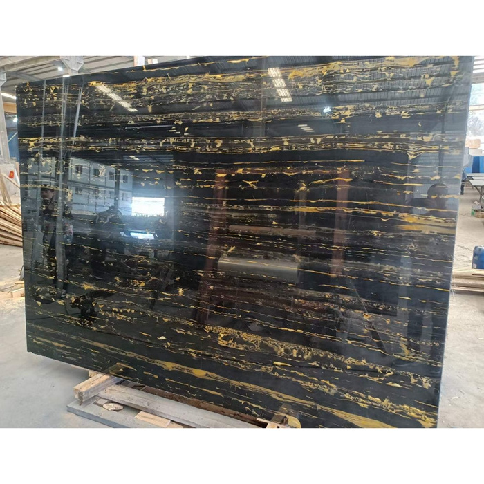 Customize Exotic Portopo Marble - Black and Gold Portoro Wall & Floor Tiles for Luxurious Interiors