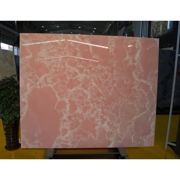 Customized Pink Onyx Marble Slab - Bespoke Elegance for Exquisite Tabletop Countertops