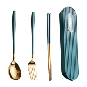 Wholesale Stainless Steel Spoon And Fork Set In a Case  High Quality 304 Stainless Steel Travel Cutlery