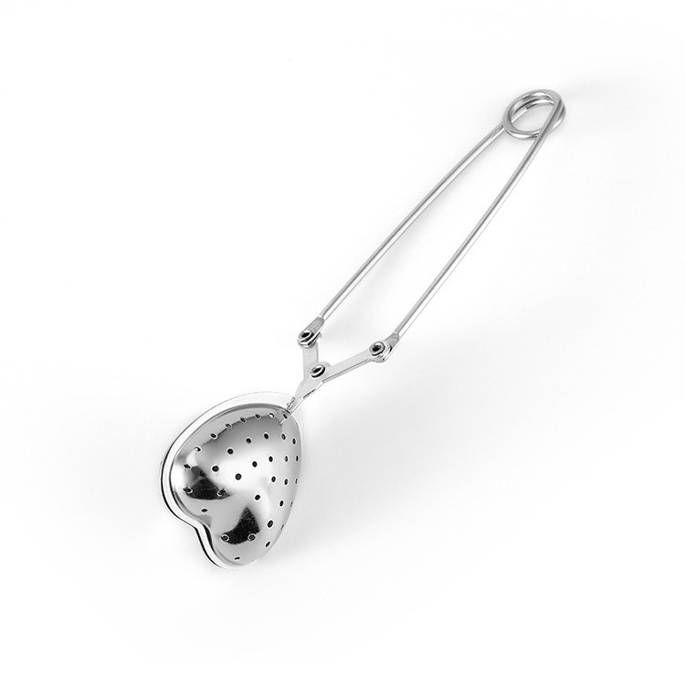 Stainless Steel 18/8  New Design Shell Heart Gold Plated Metal Loose Leaf Mesh Tea Ball Tea Infuser Strainer With Handle