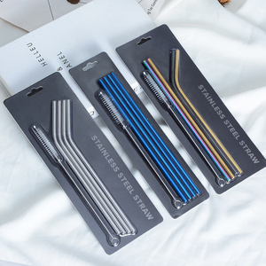 Stainless Steel Drinking Straw With Blister Straw Package Set