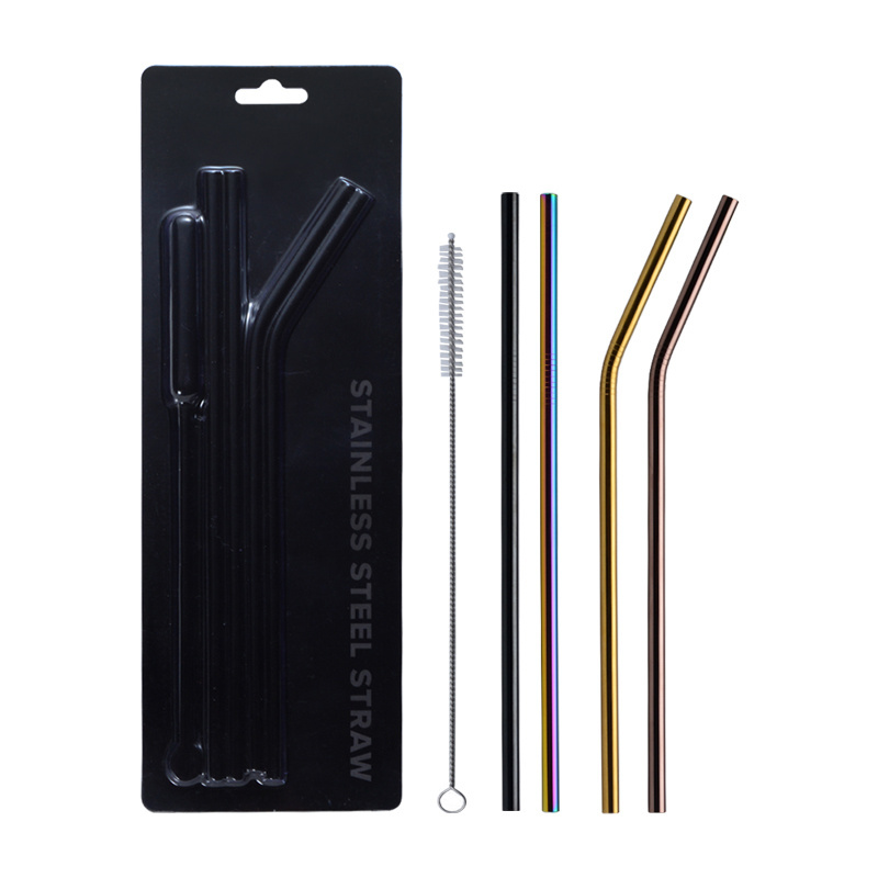 Stainless Steel Drinking Straw With Blister Straw Package Set