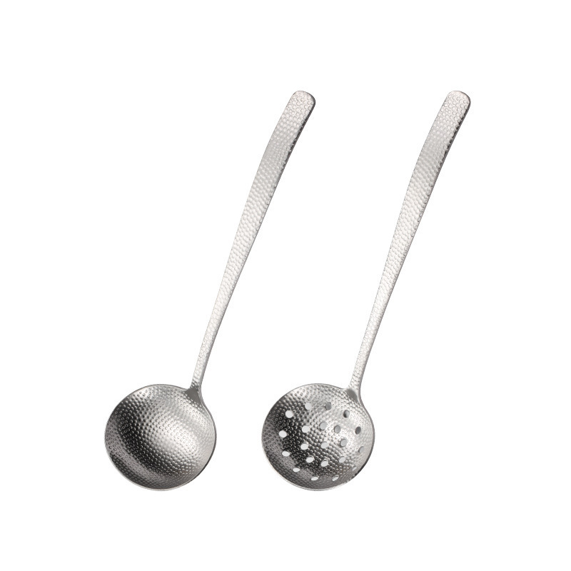 Kitchen Gadgets Hammered Pattern Luxury Gold Soup Spoons Stainless Steel Soup Ladle Serving Spoons For Home And Kitchen