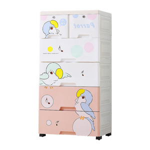 Animal Cheap Food Grade PP Baby Colorful Baby Living Toy Plastic Drawer Storage Cabinet With Wheels For Clothes