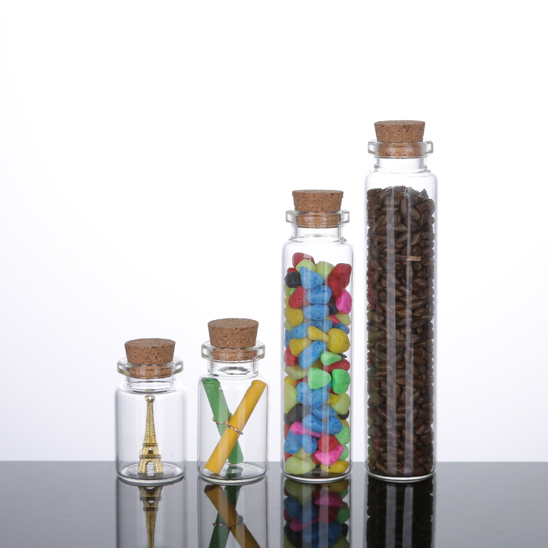 22mm 10ml Jar Glass Bottle Custom Logo Mini Potion Vials Glass Cork Bottle Jars Test Tube With Cork Clear