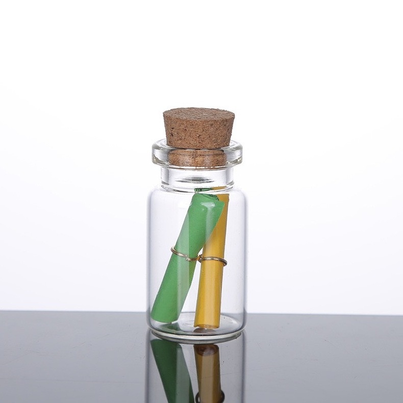 22mm 10ml Jar Glass Bottle Custom Logo Mini Potion Vials Glass Cork Bottle Jars Test Tube With Cork Clear