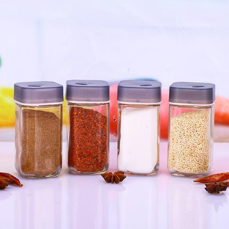 Quantitative salt and sugar control condiment containers Household kitchen press type salt barbecue mason jars