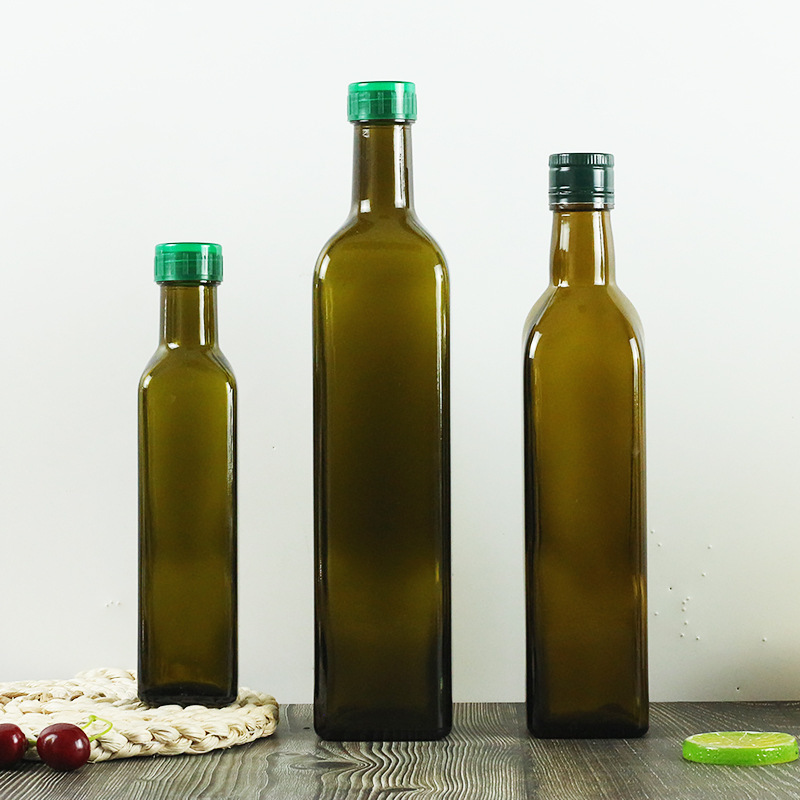 Wholesale Empty 100ml /250ml /500ml /750ml /1000ml Square and Round Cooking Oil Olive Oil Bottles with Metal Lid