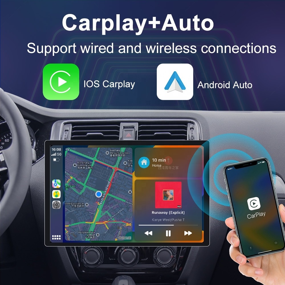 Jmance 12 inch 4+64GB 4G BT 5.0 Wifi GPS Navigation Android Auto Carplay Universal 2 Din Car Stereo With 360 Panoramic Camera