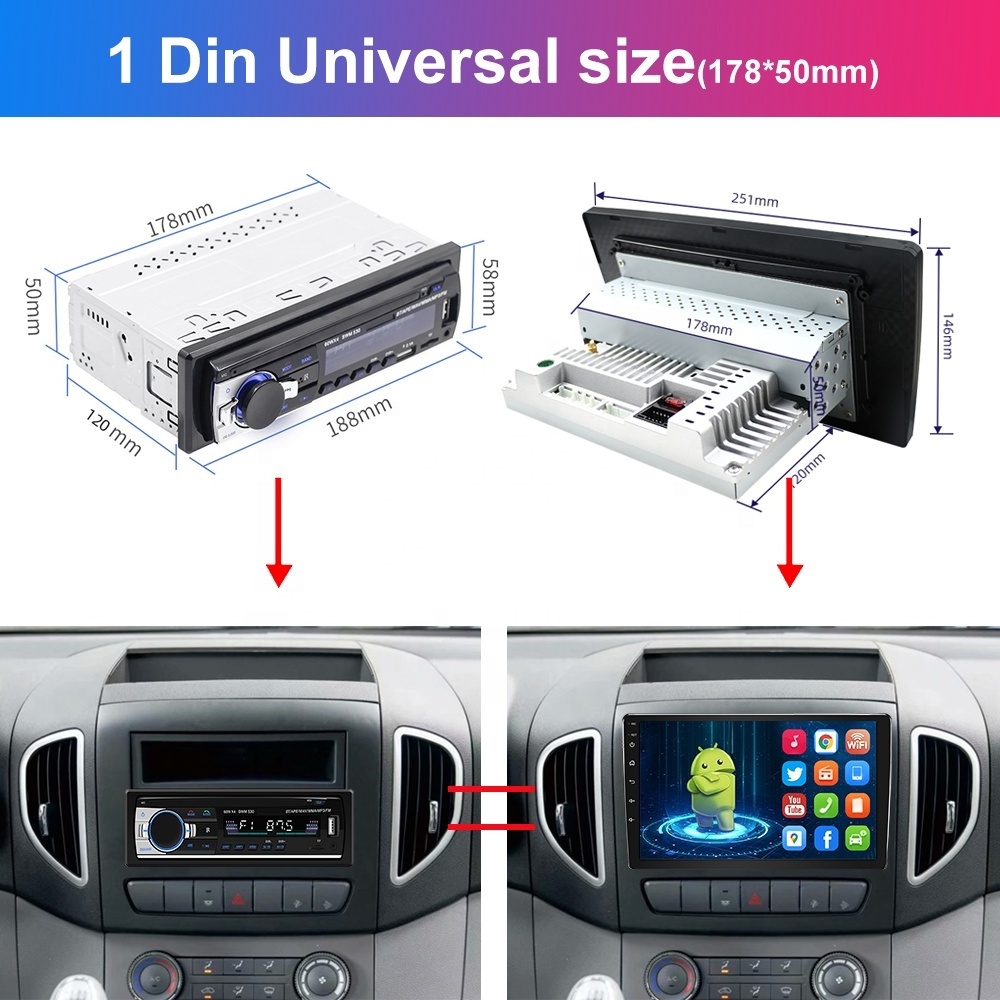 Universal Touch Screen Gps Radio Stereo 10 Inch car video 1 Din Car Dvd Player With Screen