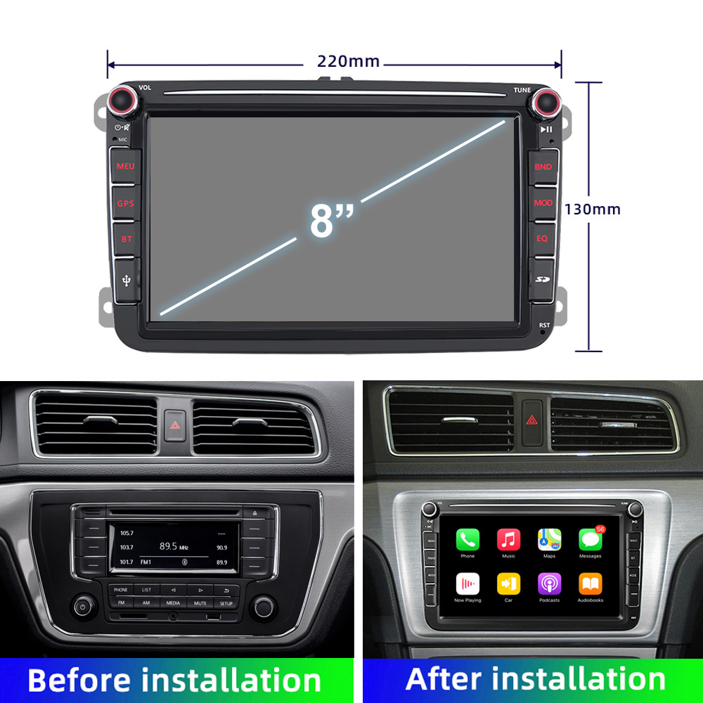 Car Stereo for VW 2 din RAM 2GB ROM 32GB 1280*720 Capacitive Touch Screen fm am dsp car radio audio video system