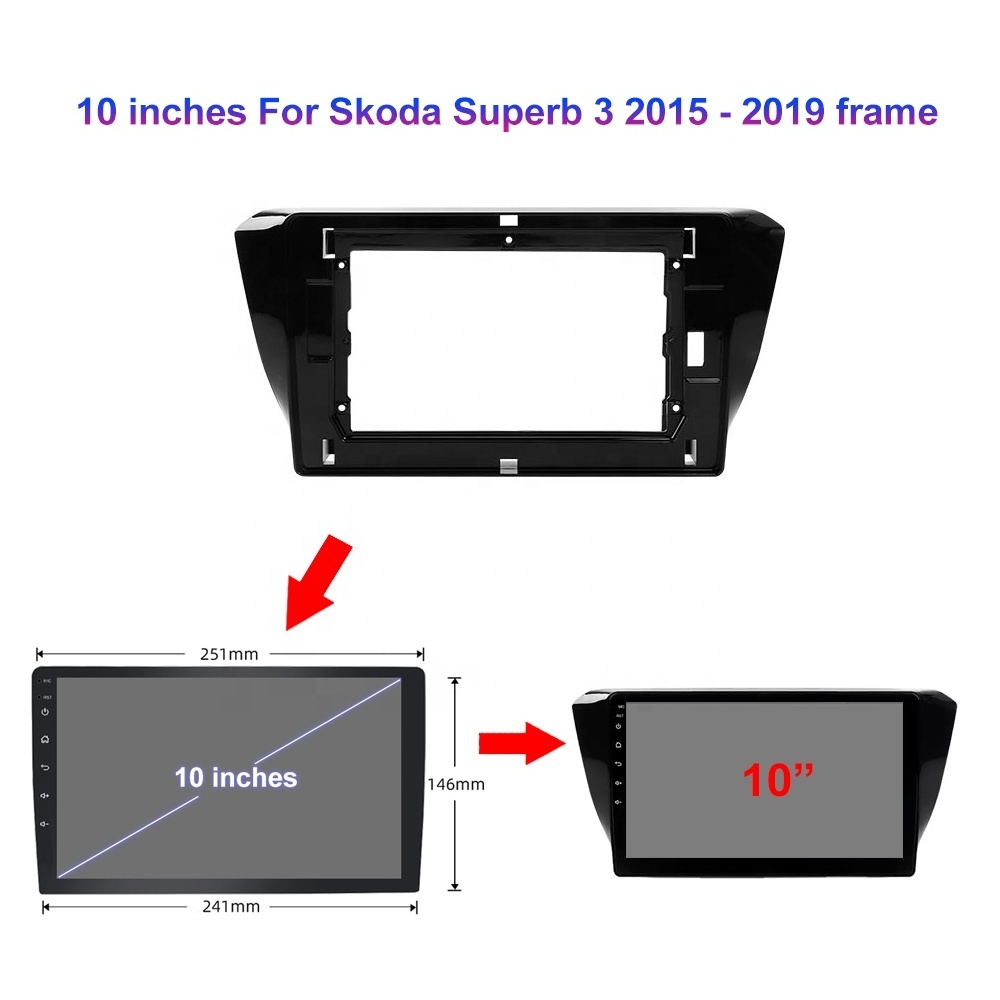 Jmance 10Inch For Skoda Superb 3 2015 - 2019 Frame Fm Rds Radio Dsp 2 Din Android Auto Carplay Audio Car Navigation