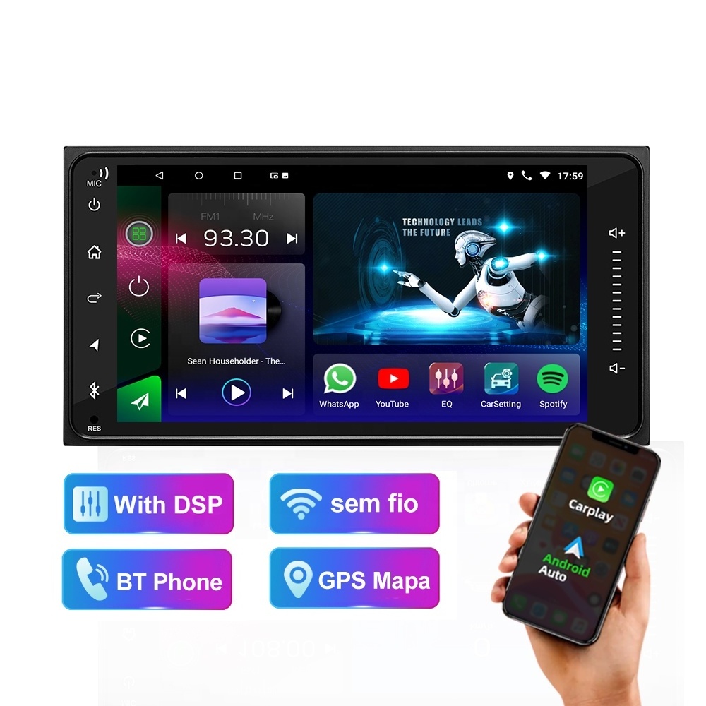 Jmance 7Inch Car Stereo Carplay Android Auto Fm Rds Dsp For Toyota Radio 2 Din Car Media Player