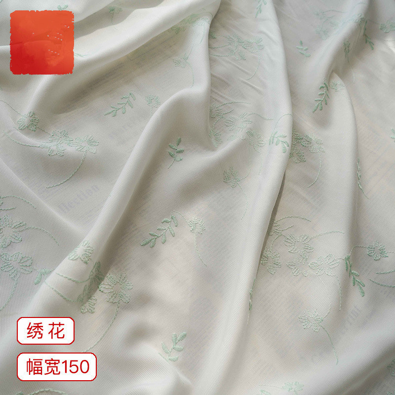 Breathable plant design customized 100% cotton chiffon eyelet embroidery fabric for wedding gown