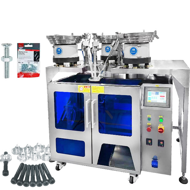 Full Automatic Vertical Screw Packaging Nuts Bolt Counting And Packing Machine With Vibrating Plate