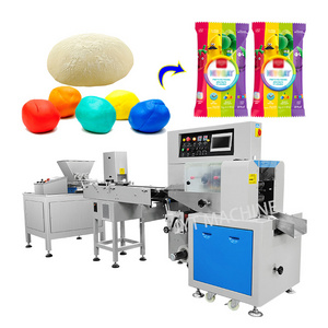 Automatic extruder modeling play dough plasticine packing machinery pizza cake dough packaging machine