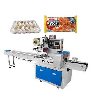 Automatic plastic tray pillow bag package momo samosa dumplings frozen food packaging machine